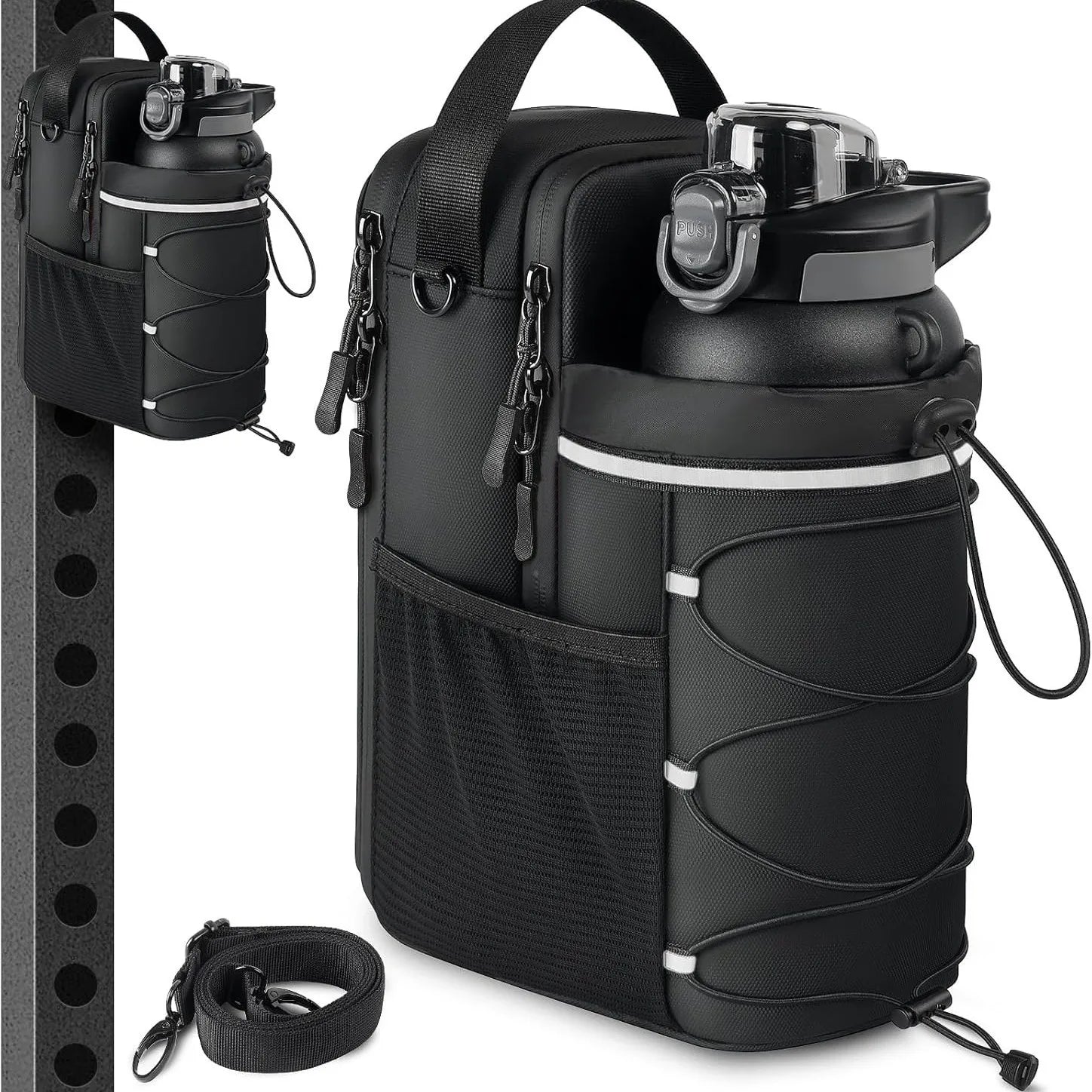 Magnetic Multi-Function Gym Bag & Water Bottle Carrier - Customizable Design for Fitness Enthusiasts