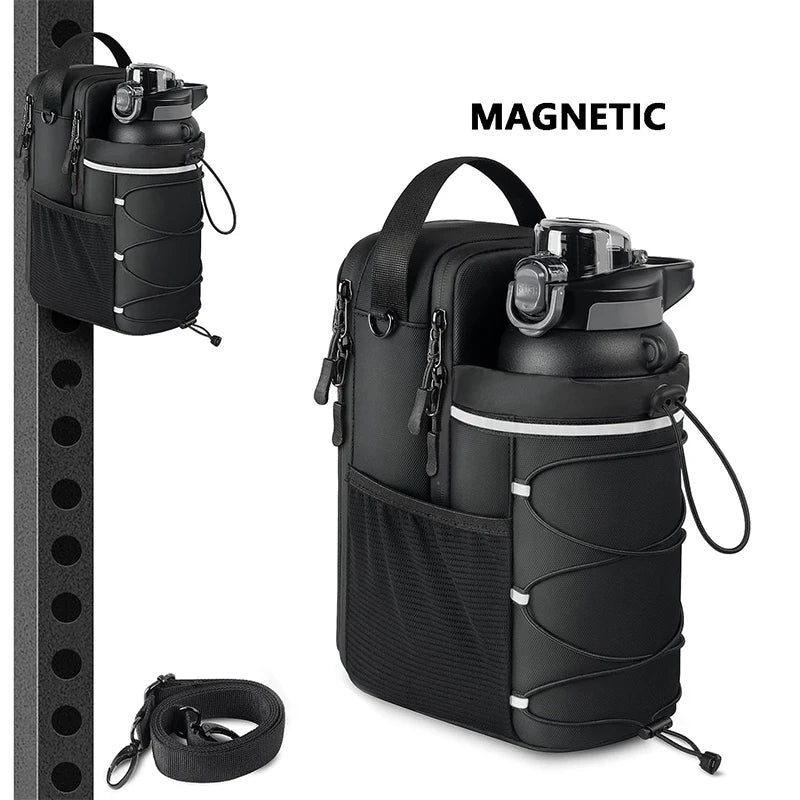 Magnetic Multi-Function Gym Bag & Water Bottle Carrier - Customizable Design for Fitness Enthusiasts